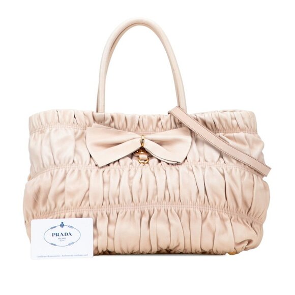 PRADA Cream Leather Shoulder Bag - Picture 9 of 9